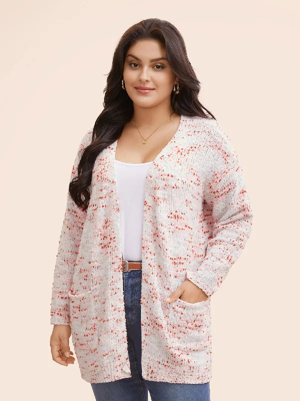 Sports Tights Heather Drop Shoulder Pocket Cardigan