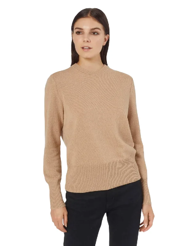High-waisted pants style Sanni Cashmere Crew Sweater - Camel