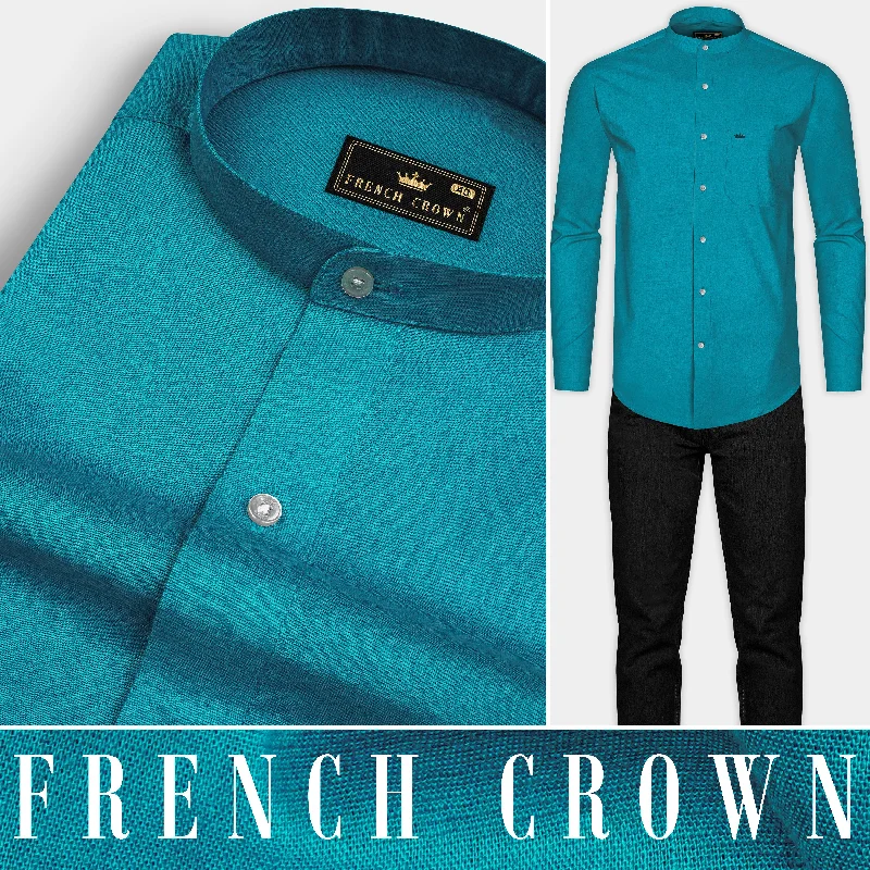 Single item design Topaz Aqua Luxurious Linen Shirt