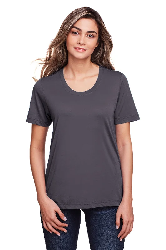 Energetic Core 365 Womens Fusion ChromaSoft Performance Moisture Wicking Short Sleeve Scoop Neck T-Shirt - Carbon Grey