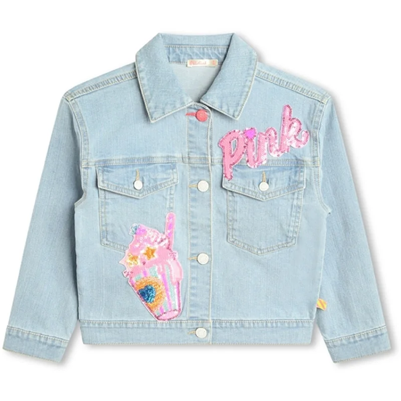 Urban Fashion Billieblush Double Stone + Bleach Denim Jacket