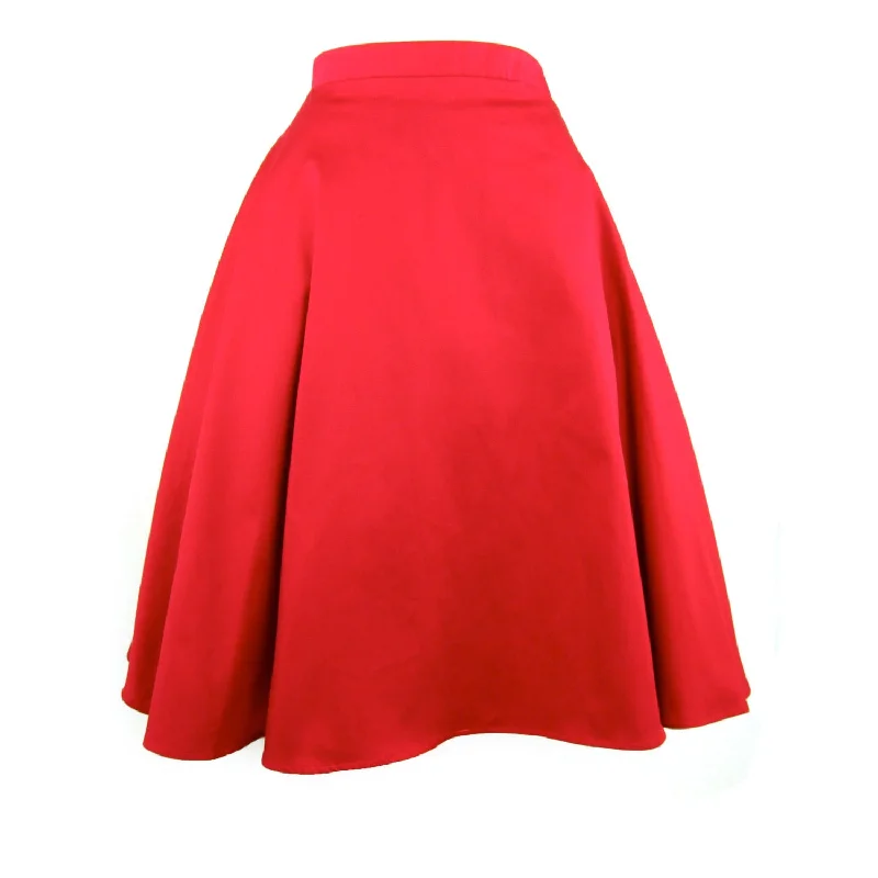 Sports fitness shoes Rockabilly Red Full  Circle  Skirt #FS-R536