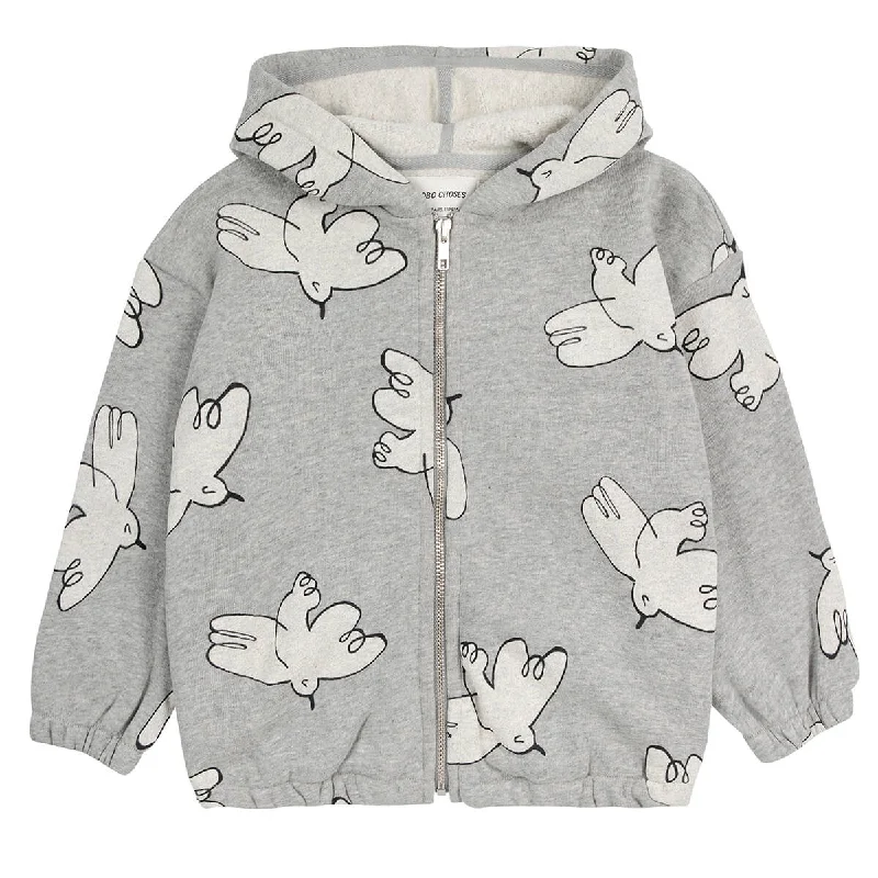 Printing decoration Freedom Bird Zipped Hoodie by Bobo Choses