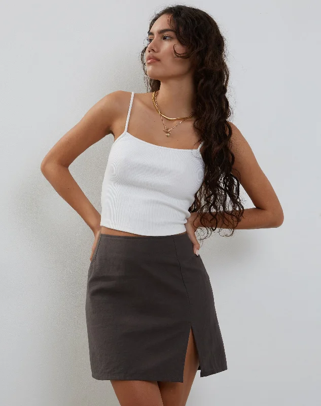 Classic style Sheny Mini Skirt in Charcoal Grey
