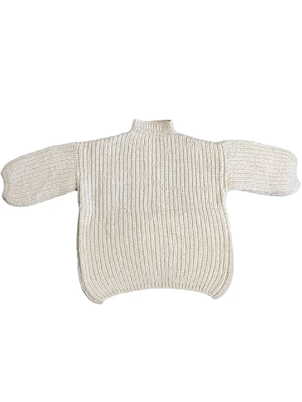 Comfortable and simple Chunky Fisherman Sweater - Off White