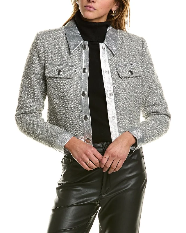 Casual And Versatile Central Park West Phoebe Tweed Wool-Blend Shacket
