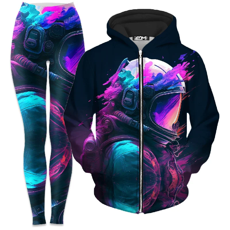 Cool Breeze At Night Lightyears Away Zip-Up Hoodie and Leggings Combo