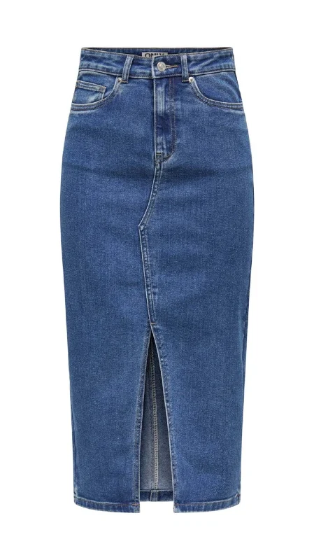 Moisture wicking Siri Medium Blue Denim Skirt