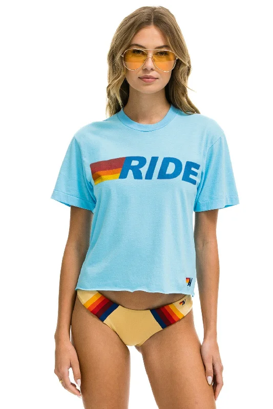 High-quality fabrics RIDE LOGO BOYFRIEND TEE - SKY