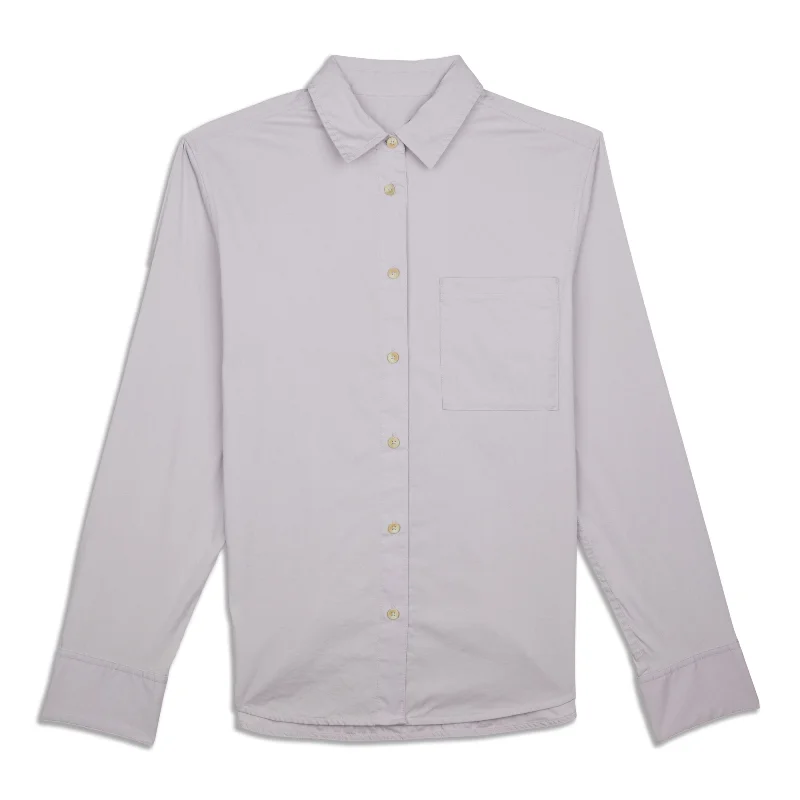 Leisure Travel Relaxed-Fit -Blend Poplin Button-Down Shirt - Resale