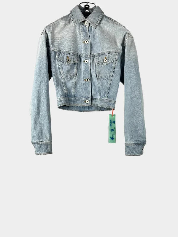Casual And Versatile Toy Box Bleach Crop Jacket