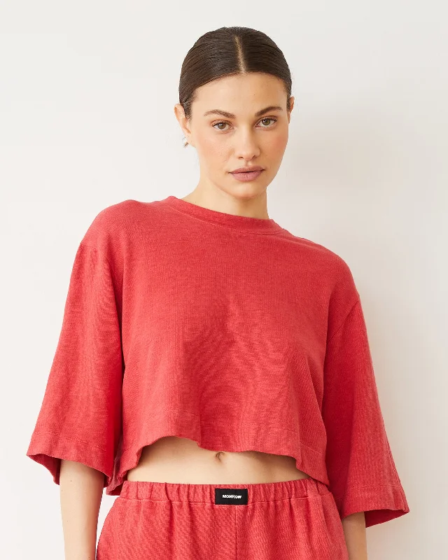 High waist design French Terry Oversized Tee