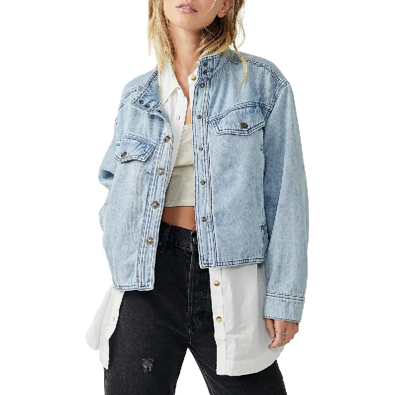 Low-key Luxury We The Free Womens Cotton Long Sleeve Denim Jacket