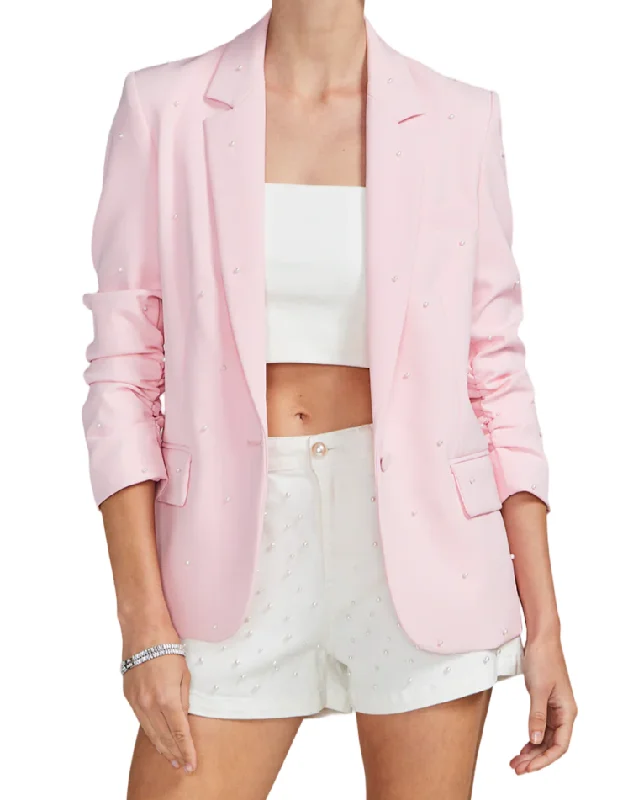 High waist design Nadia Pearl Blazer - Pastel Pink