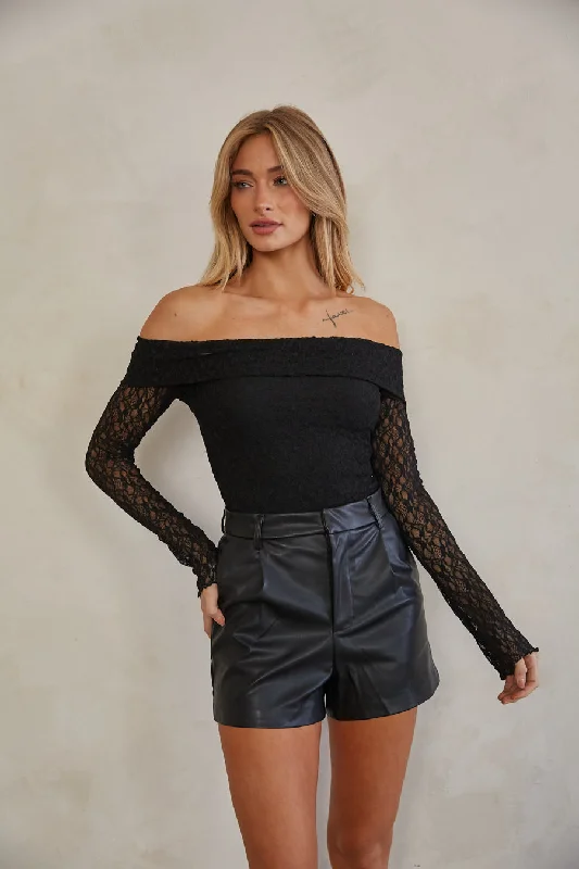 Mid-length Style Gabi Faux Leather Mini Shorts