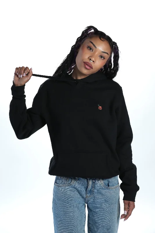 Stand-up collar design TEKKEN - 'Mokujin' Small Logo Embroidered Pullover Hoodie - Black