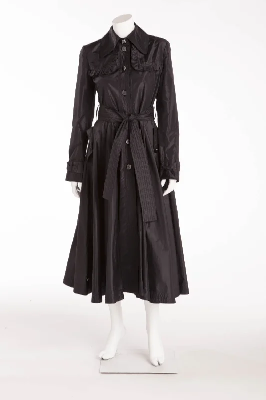 Warm Winter Series Roberto Cavalli - Black Long Sleeve Button Up Coat  - IT 40