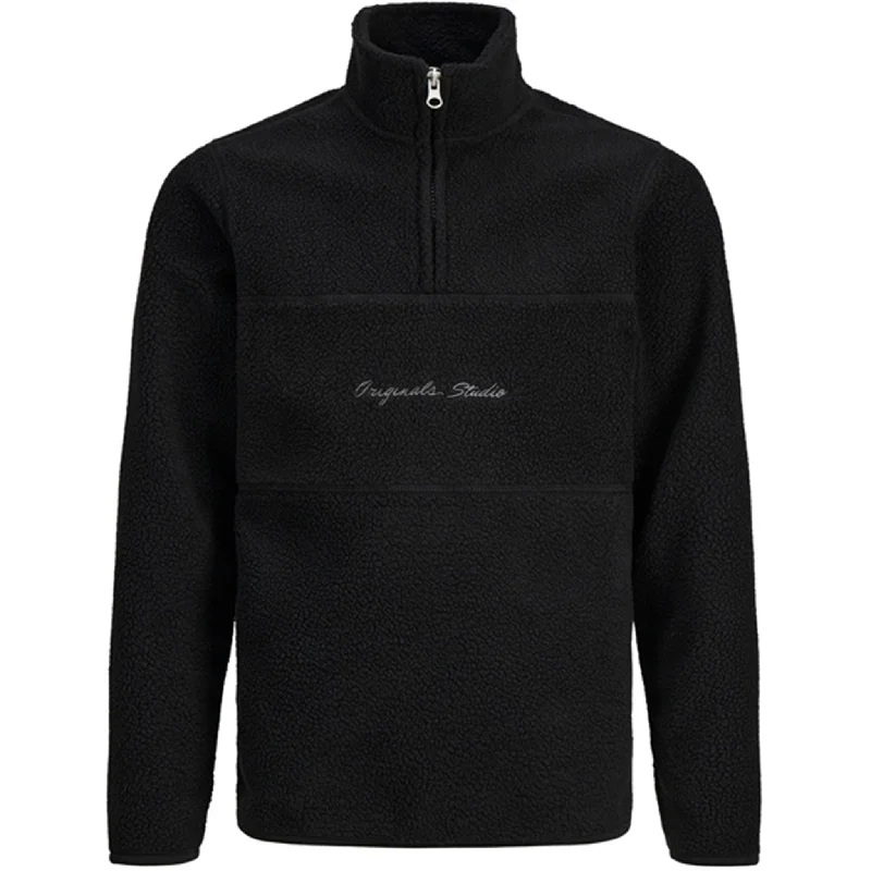 Boutique style Jack & Jones Junior Black Hays Halfzip Fleece Jacket