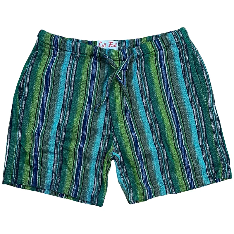 Luxury and fashionable Topanga Canyon Green Guatemalan hand loomed shorts