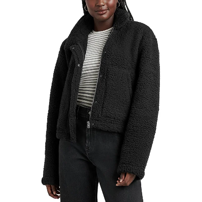 Hip-hop Style Splendid Womens Sherpa Cozy Faux Fur Coat