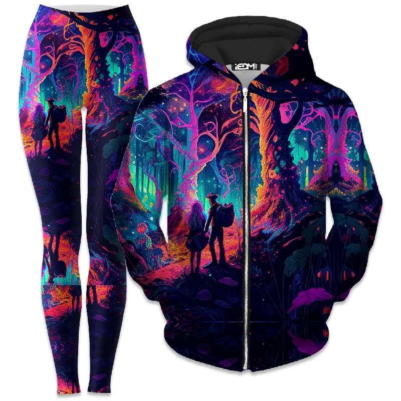 Trendy Traveler Soulmates Zip-Up Hoodie and Leggings Combo