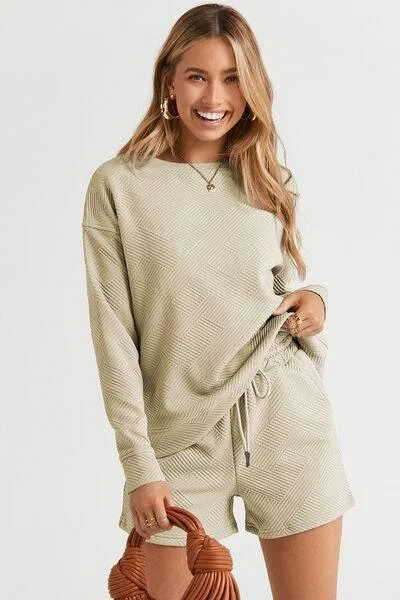 Low-key Luxury Top and Shorts Two Piece Loungewear Set