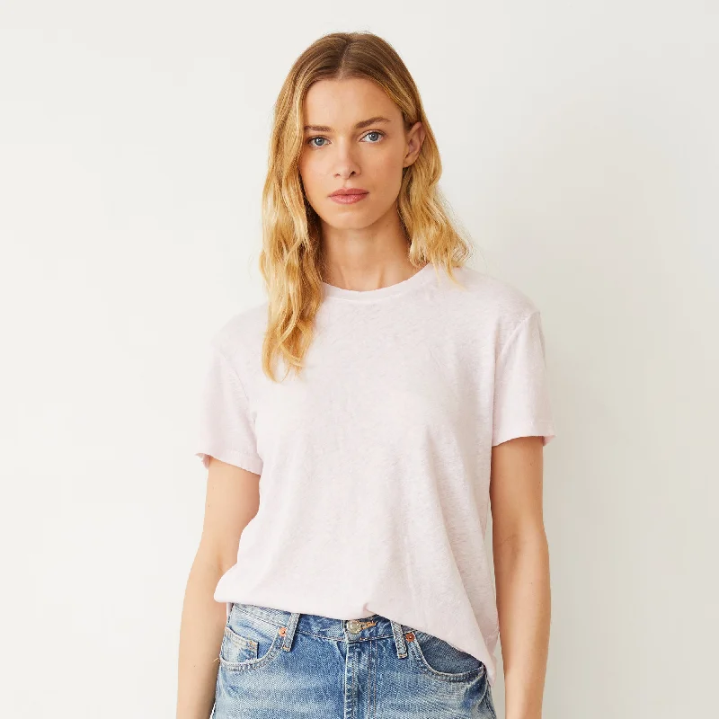 Boutique display Linen Jersey Basic Crew Neck Tee