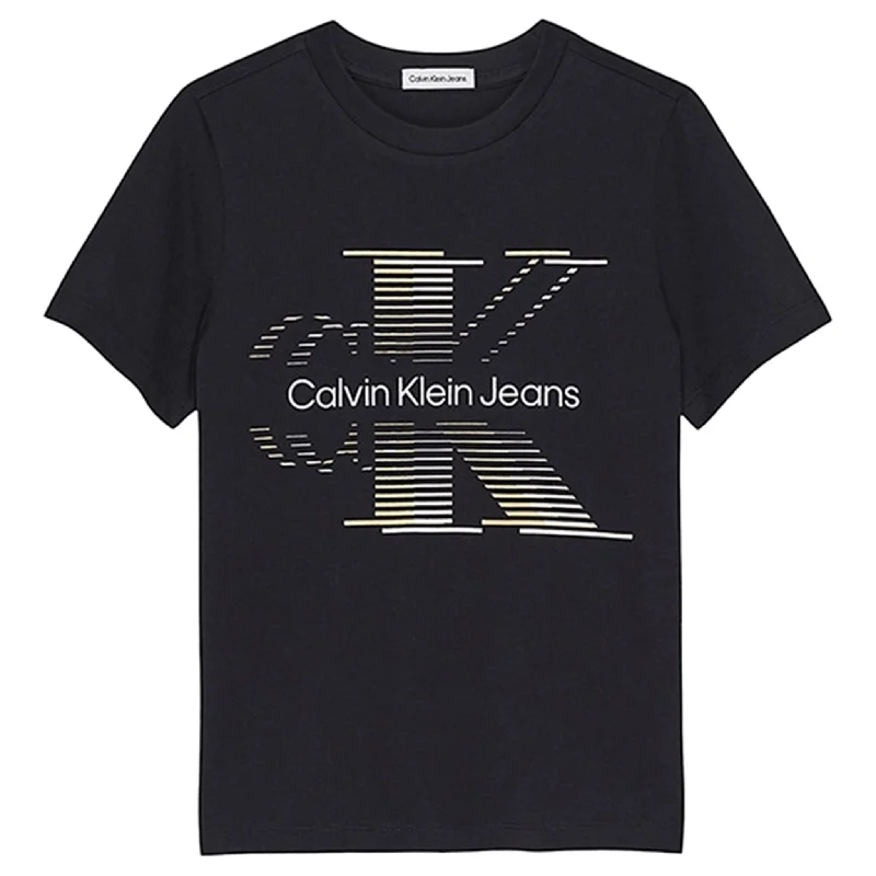 Ultra-lightweight Calvin Klein Lined Monogram T-Shirt Black