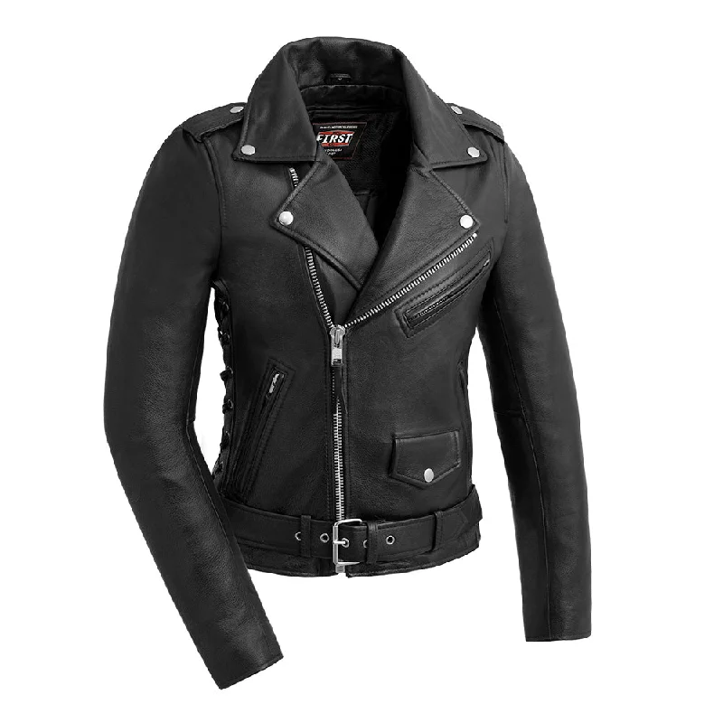 Street Letter Style Ladies Popstar Jacket Black