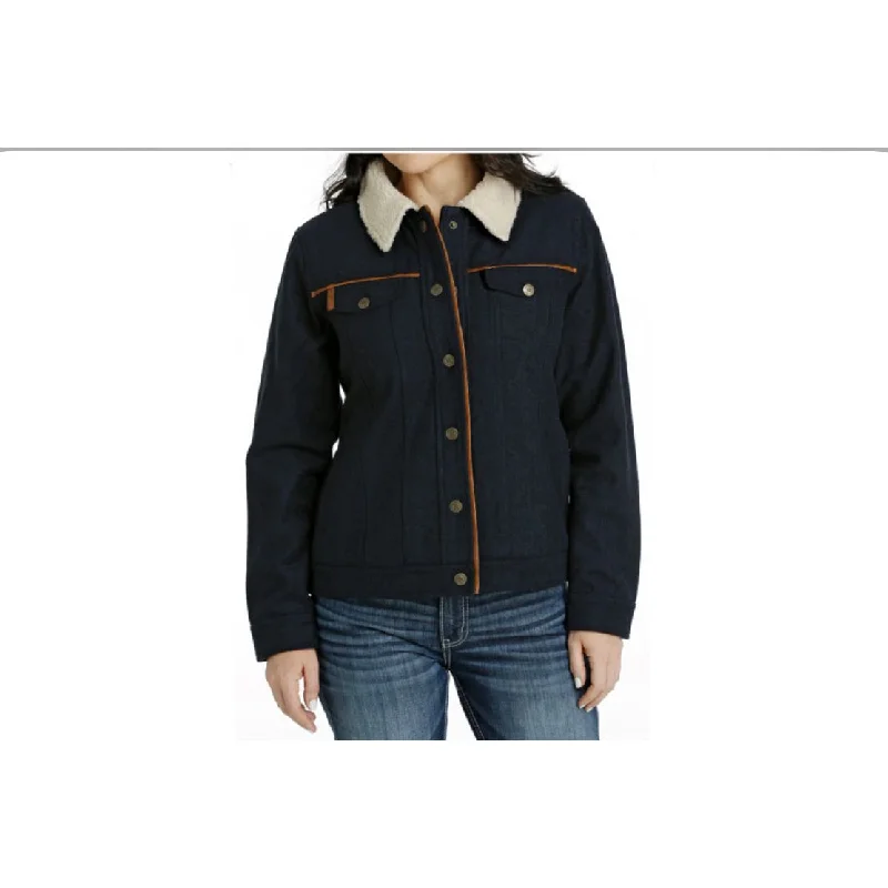 Printing decoration Cinch Women's Navy Wool Trucker Jacket MAJ9897001