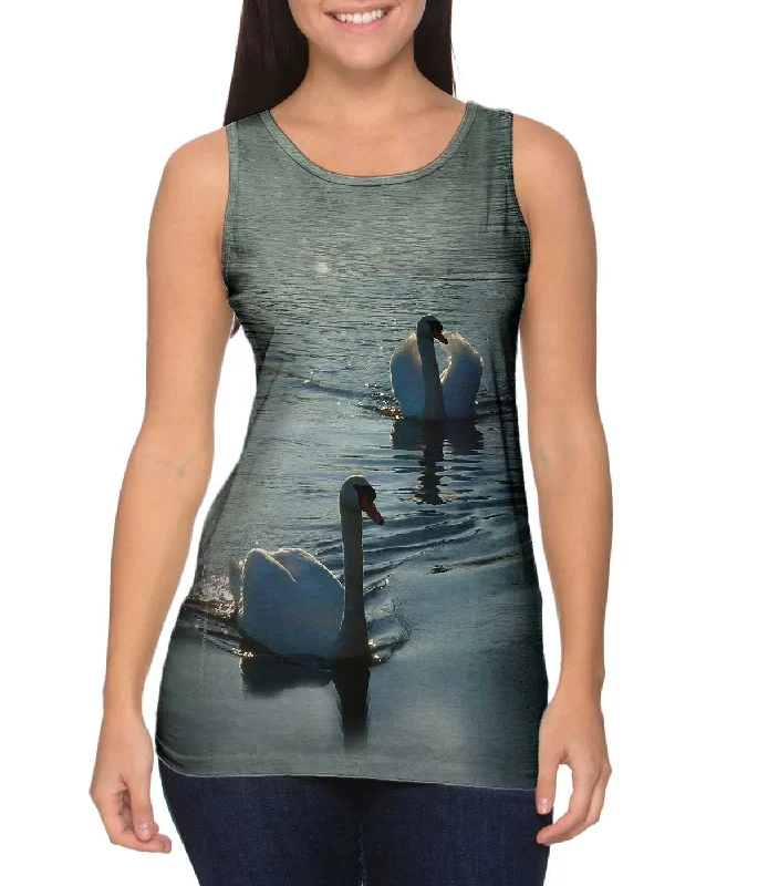 Street Casual Style Two Swans Swim