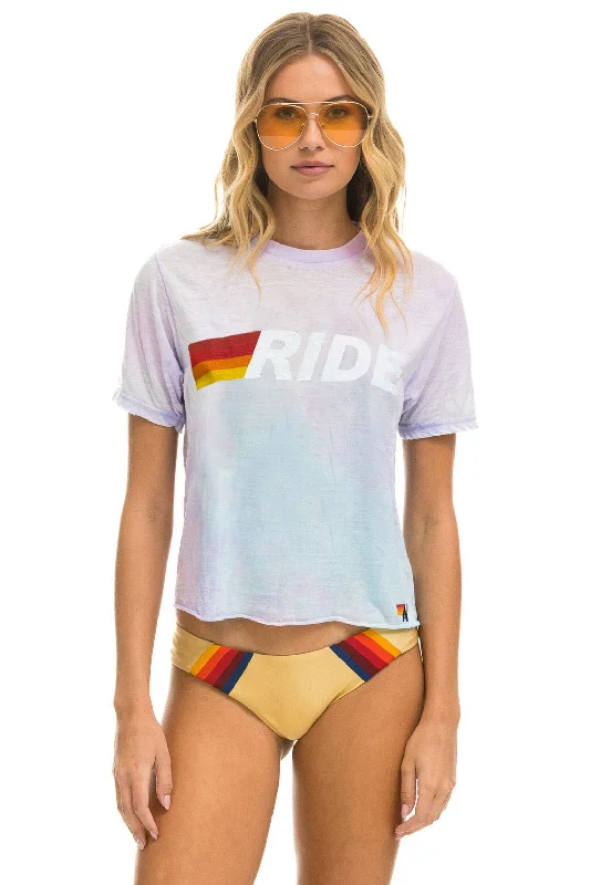Knitted Design RIDE LOGO WHITE BOYFRIEND TEE - TIE DYE BUBBLEGUM