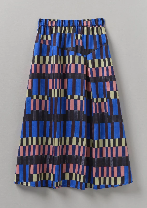 Warm Winter Series Isobel Harvey Asymmetric Check Print Skirt | Multi