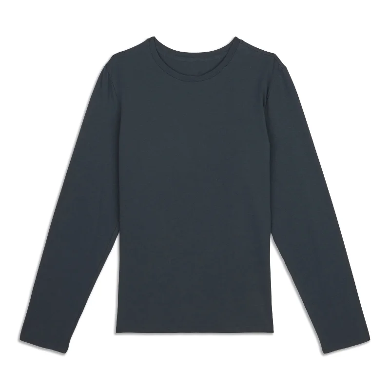 Fashionable and casual Organic Cotton Crewneck Long-Sleeve Shirt - Resale