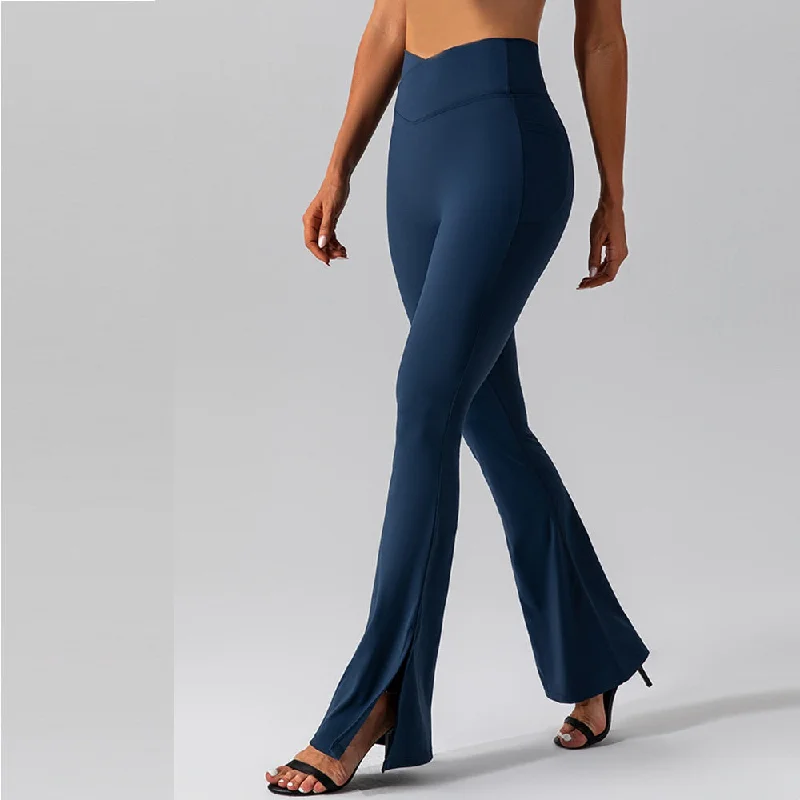 Mid-length Style Cheap yoga pants bell-bottom pants slit tight lean high-waisted hip-lifting pants 5 colors Mid-length Style Cheap yoga pants bell-bottom pants slit tight lean high-waisted hip-lifting pants 5 colors