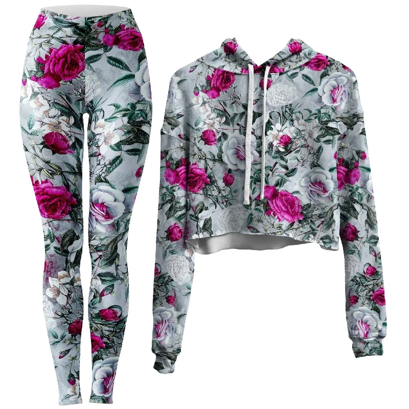 Beautiful Romance Vapor Crop Hoodie and Leggings Combo