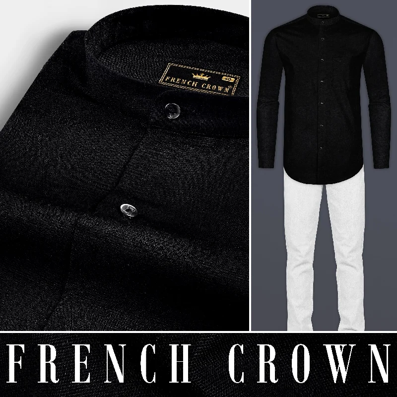 Boutique style Jade Black Luxurious Linen Shirt