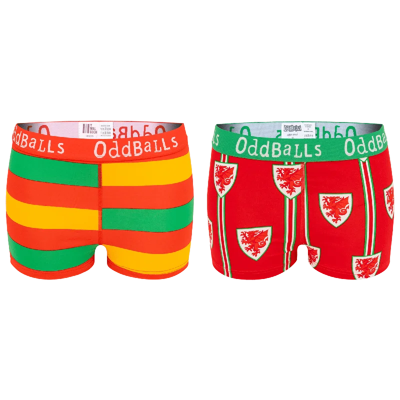 Sports Cool FA Wales Bundle - Ladies Boxer Shorts 2 Pack Bundle