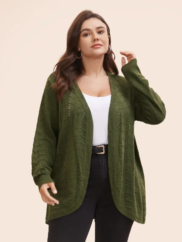 Sports Fitness Style Solid Textured Curved Hem Cardigan