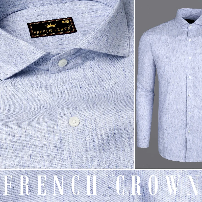 Warm Winter Series Mischka Blue Twill Premium Cotton Shirt