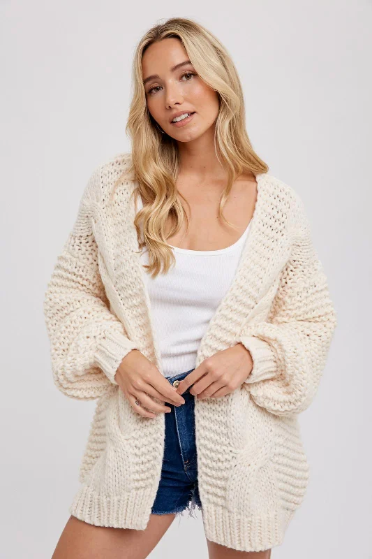 Sports fitness shoes Cream Chunky Knit Cardigan
