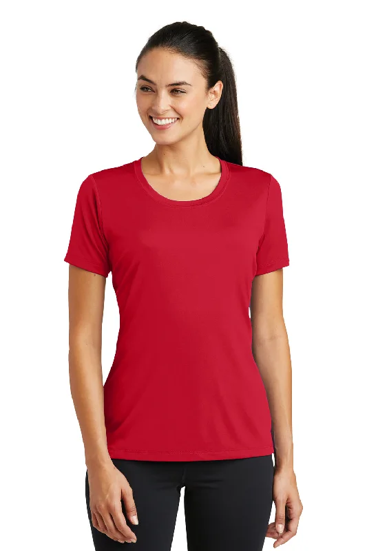 Exquisite workmanship Sport-Tek Womens Tough Moisture Wicking Short Sleeve Crewneck T-Shirt - Deep Red - Closeout