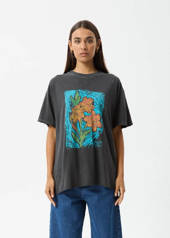 Leisure And Entertainment AFENDS Womens Still Life - Oversized Tee - Stone Black