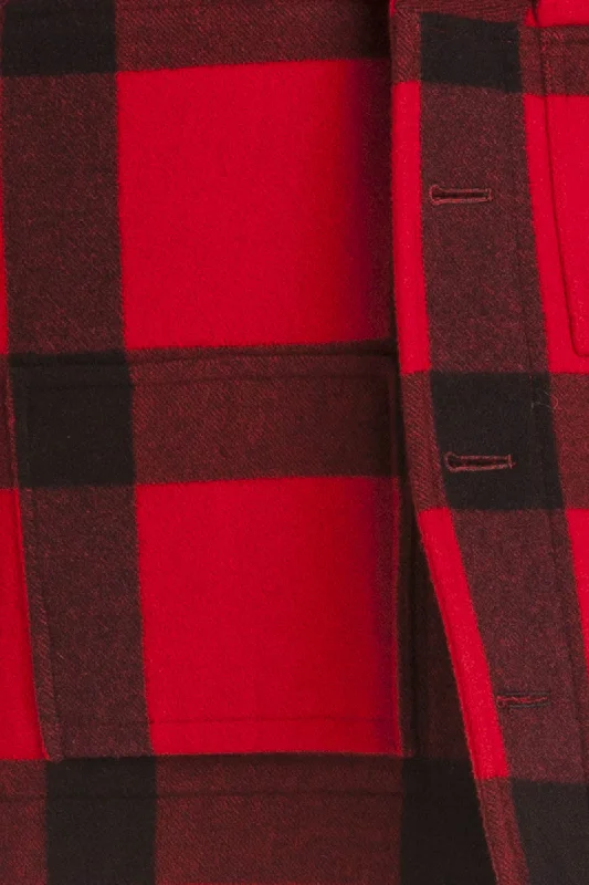 Hooded design Ralph Lauren - Red & Black Plaid Cashmere Coat - US 4