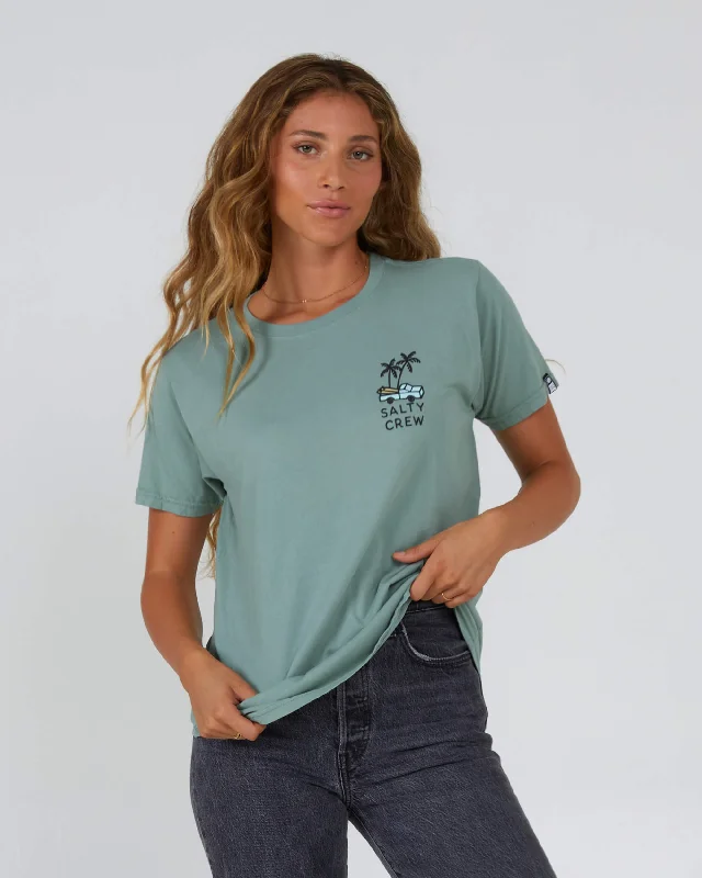 Round neck design Lookout Boyfriend Tee - Sage