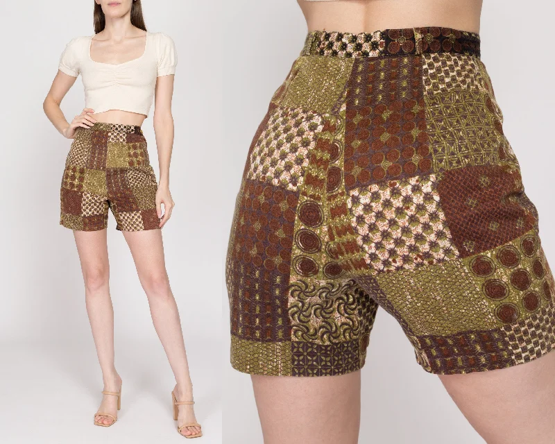 Classic Series XS 60s Batik Patchwork High Waisted Shorts 24"