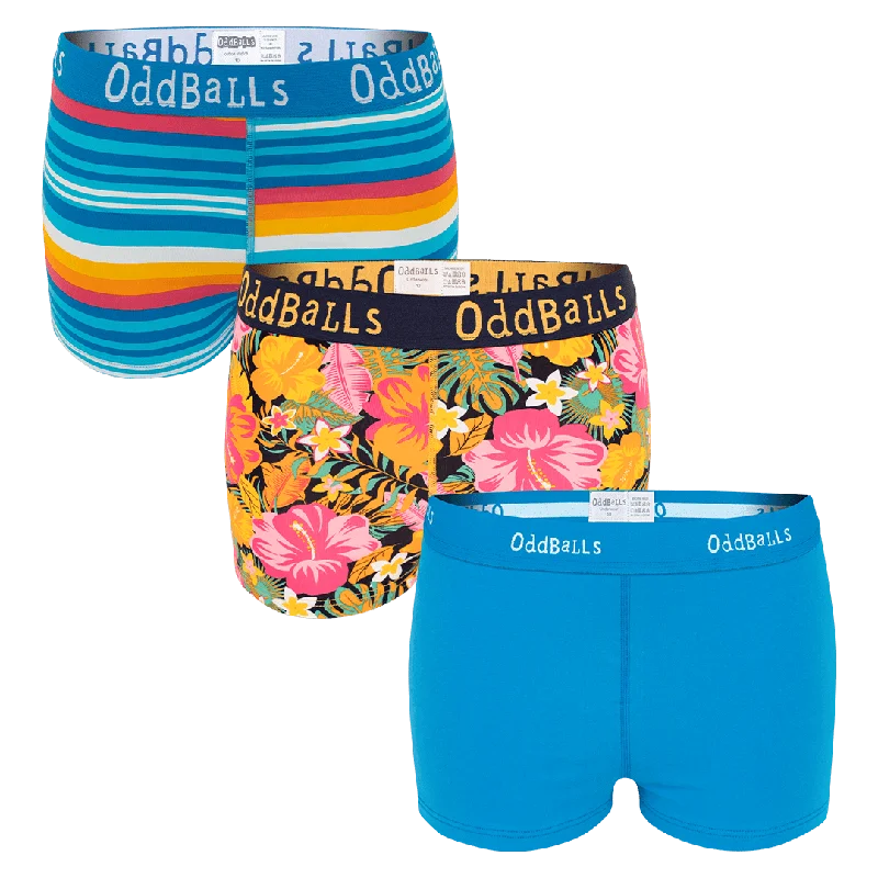 Sports Tights Sunset Bundle - Ladies Boxer Shorts 3 Pack Bundle