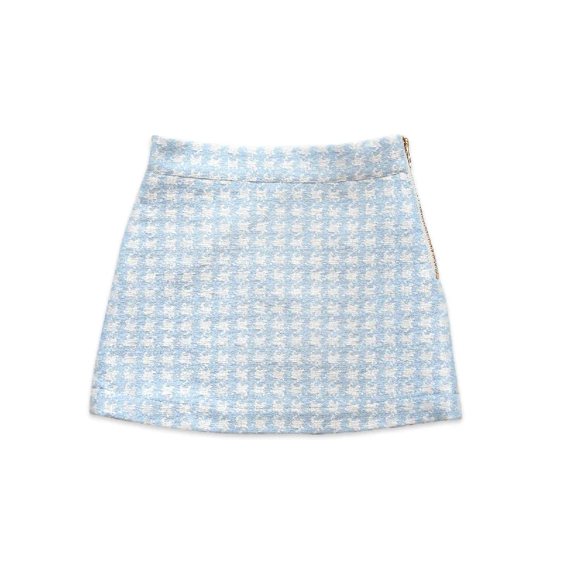 Literary Style Zoe houndstooth Skirt blue