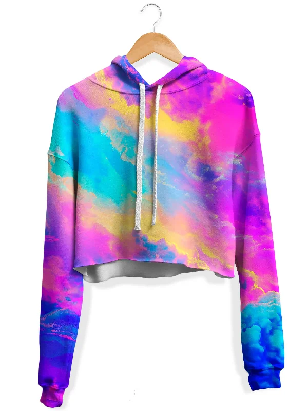 Knitted Design Cloudopia Fleece Crop Hoodie