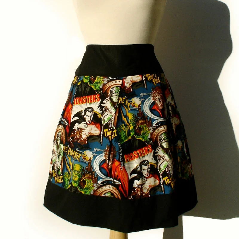 Sports suit style Retro Horror Movie Hollywood Monsters Vintage Inspired Skirt #S-RS712